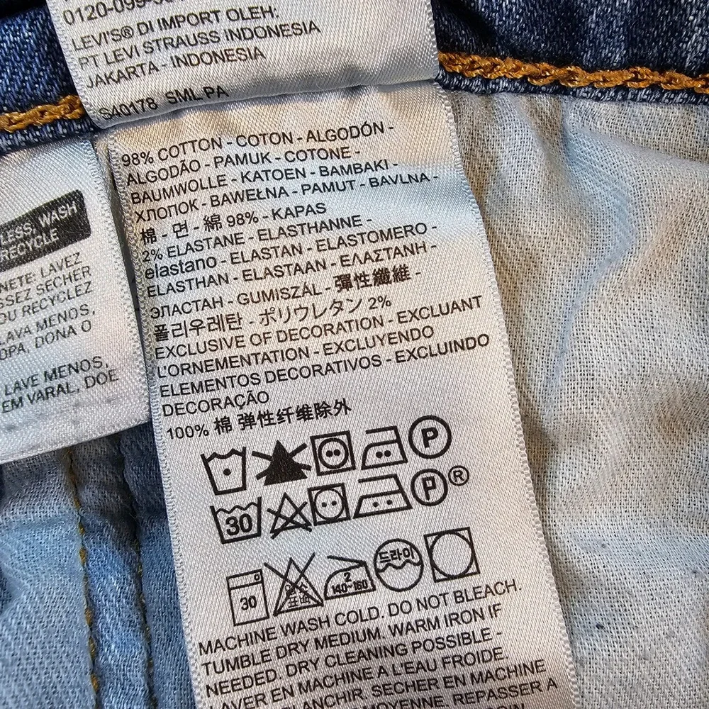 Levi's 505 Mens 34x29 (34x30 Tag) Regular Fit Straight Leg Blue Denim Jeans Work